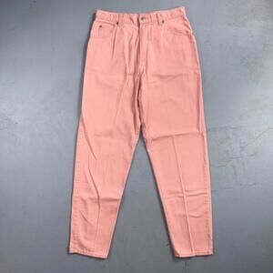 VTG Northwest Blue Size 12 Pink High Rise Tapered Jeans Mexico Made Peach Y2K